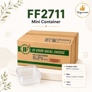 [ 1ctn ] FF2711 Mini Ps Square Transparent Container Cookies 90pcs/CTN