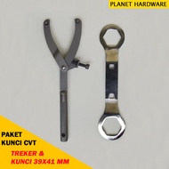 Paket Kunci CVT Treker dan  Kunci Kanvas Ganda 39x41 Penahan Kopling Mangkok Kanvas Motor Matik Hond