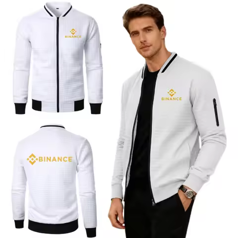Binance Crypto Sweatshirts Mens Jacket Youth Baseball Collar Jersey Luxury Office Commuting Coats Ja