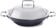 Fissler Adamant Nonstick Wok Pan with Stainless Steel Lid, For All Cooktops, 12"