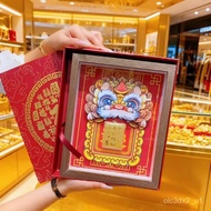 马年摆件招财进宝足金999醒狮万事平安黄金摆台饰品商务送人礼品 FI77