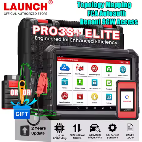 LAUNCH X431 PRO3S+ ELITE Bidirectional Scan Tool J2534 Program All System Diagnostic Scanner Topolog