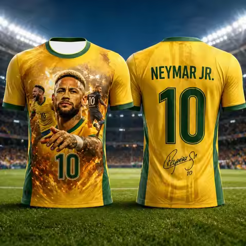 Neymar 3D print sport Quick-dry Breatha men's T-shirt Summer outdoor football jersey fan training ap