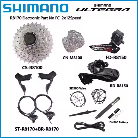Shimano Ultegra Di2 R8170 Electronic Part 2x12S R8150 Front Rear Derailleur R8100 Cassette Hydraulic