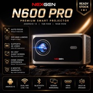 NexGen N600 PRO Projector Android 13 with Dual WIFi Band Auto Focus + Bluetooth