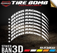 Sticker Font Ban Tire Bomb 3D Motif Maxxis Racing Stiker Ban Motor Mobil Simpel .AR 02