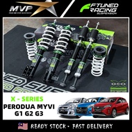 Ftuned X Series Adjustable High Low Soft Hard -  Perodua Myvi G1 G2 G3 Myvi Icon Lagi Best ( 18 MONT