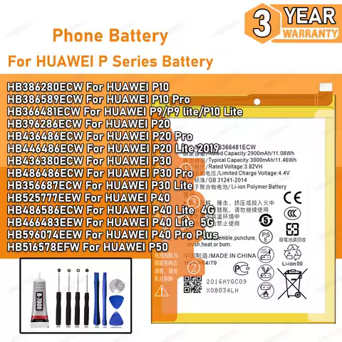 100% New Zero Cycle BATTERY For HUAWEI P10 /P10 PRO/ P20 Pro/P20 LITE/ P30 PRO/ P40 PRO PLUS/P40 Lit