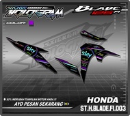 Blade Sticker Striping Blade 125 Fi- Stiker Motor Keren Setiker Motor Honda BLADE 125 FI List Variasi Hologram AR 03 Sky Racing
