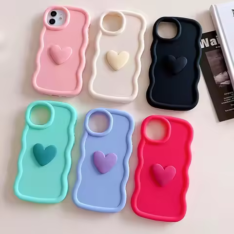 Soft Silicone Heart Waves Phone Case For Samsung Galaxy A06 A16 5G A10S A20S A30S A50S A21S A52S A05