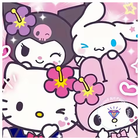 Hello Kitty My Melody Diamond Painting Kit 5D DIY Kuromi Cinnamoroll Diamond Embroidery Cross Handma