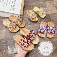 F1 WOODEN FLOWER wooden clogs for girls - Moc rattan store