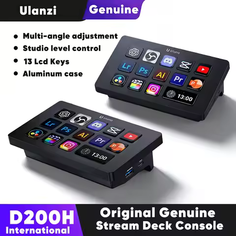 D200H AI Stream Deck Visual Console Macro Keyboard Streamdeck Macropad Keypad Stream Desk Deck Dock 