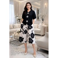 KATUN 43216 BLACK AND WHITE FLOWER MOTIF POPLINE COTTON SET VIRAL FLOWER SET