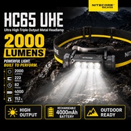 NITECORE HC65 UHE Rechargeable Headlamp 2000 Lumens | 82h Runtime | IP68 Waterproof Work Head Torch
