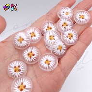 somkid Daisy Pattern Clear Button Inside 4 Holes Good Quality Plastic Size 13mm 15mm 17mm 23mm 25mm 