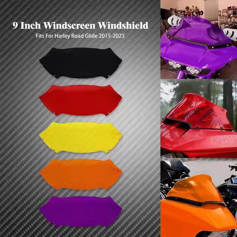 Motorcycle 9 inch Windscreen Wave Windshield For Harley Touring Road Glide FLTRX 2015-2023 Wind Scre