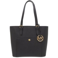 近全新 Michael Kors 黑色皮革托特包，黑色，0006 [二手] Michael Kors