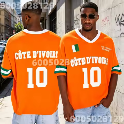 2026 New Ivory Coast Themed Jersey with Ivory Coast Flag Elements Breathable Casual Quick-Drying T-S