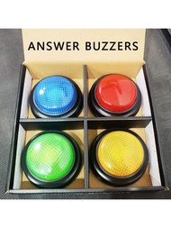 Christmas Decoration 4pcs Light & Sound Answer Buzzers, Classroom Game Buzzers For Game Shows, Famil