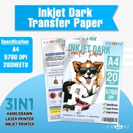 CUYI Inkjet Transfer Paper 3in1 Inkjet Dark Transfer Paper A4 Size - 20sheets A4 Paper