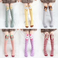 2-12Year Old Baby Girl Knee-high Socks Kids Cartoon Rabbit Lion Stockings Children Soft Cotton Sock