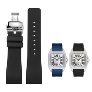 Suitable for Cartier Cartier Santos Santos Series Men Women Silicone Rubber Watch Strap 23m