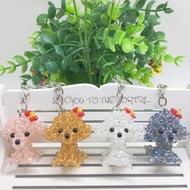 Crystal Poodle Pendant Creative Handmade Keychain Bag Jewelry