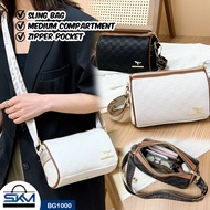 SKM Checkered PU Leather Sling Shoulder Bag BG1000 BG999 Beg Perempuan
