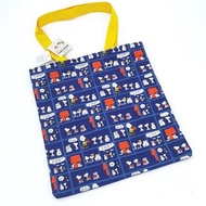 日本 Peanuts Snoopy 藍色帆布 Andy & Olaf 手挽袋