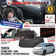 (5-Yrs Warranty) TOYOTA ESTIMA ACR30 2000 - 2005 SAMURAI SHADES Premium Magnetic Sunshade Sun Shade