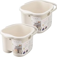 Inomata-K 9474 Foot Bath, Senka Women's 2-Piece Set, Ivory, Made in Japan, Up to 10.2 inches (26 cm)
