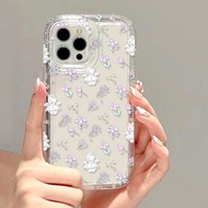 Good case 🔥COD🔥Little Purple Flowers Cute Rabbit Case Compatible For Samsung Galaxy A55 5G A50 A34 A54 A14 A53 A22 A71 A10S A32 A12 A04 A50s A51 A31 A21S A20S A30s A04E A52s A04s A23 A52 A03 A20 A13 A11 A03s A30 Soft TPU Transparent AirBag Phone Case