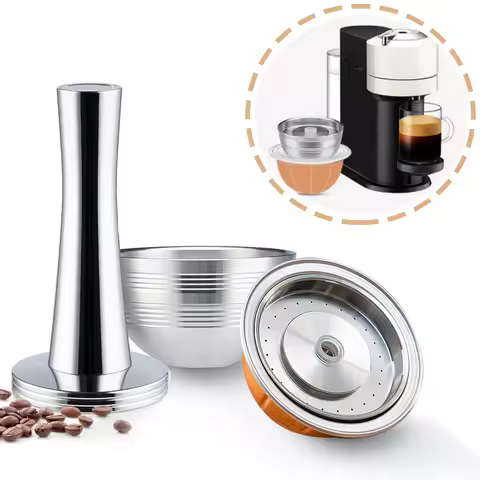 iCafilasNespresso Vertuo Next Reusable Capsule Vertuoline/Vertuo Pop Rechargeable Coffee Filter Stai