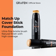 [GRAFEN] Match Up Cover Stick Foundation [Ultra-fine bristle brush, Natural Finish with High Coverag