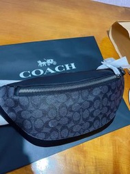 全新 【COACH】WARREN 經典LOGO腰包 胸包 黑色