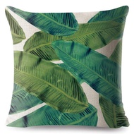 Nordic Style Leaf Pattern Linen Pillowcase Back Support Cushion Cover Sofa Pillowcase 3D Heart Shape