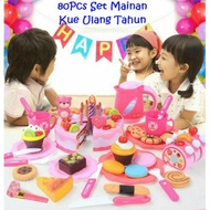 Birthday Cake Toy Set (cake can be cut & connected again) size 19x5cm