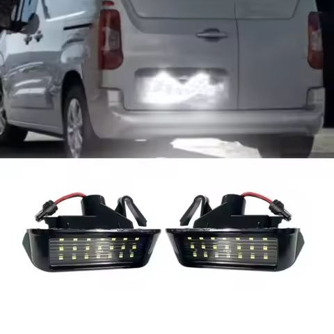 2Pc LED Rear License Plate Light For Peugeot Expert Partner Traveller Rifter Ranch Citroen Berlingo 