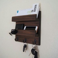 KAYU GANTUNGAN Wall Shelf And Key Chain/ Teak Wood Wall Shelf/ modern Minimalist Wall Shelf