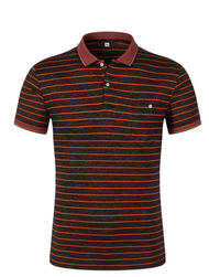 ZeroDis Men's T-Shirt Striped Lapel Short Sleeve Pocket Polo Shirt 827