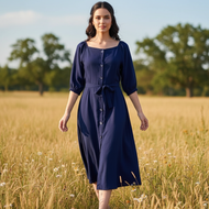 Dress Korean style daster bali Pakaian wanita polos full kancing depan Tali Samaping Busui Fredly