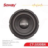 CT-1030BA ซับวูฟเฟอร์ ขนาด10นิ้ว แม่หล็ก160x15มม 2ชั้น วอยซ์60.5มม 4โอห์ม โครงหล่อ เครื่องเสียงติดรถ