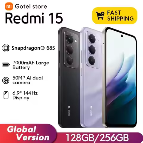 Xiaomi Redmi 15 Global Version Smartphone Snapdragon® 685 6.9" FHD+ DotDisplay 50MP Camera 144Hz 700
