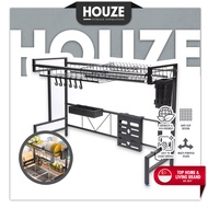 [HOUZE] All-In-One Over Sink Extendable Kitchen Dish Rack (Length: 60-95cm) - Organizer | Space saver