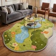 1pc Summer New Arrival, Creek Forest Asymmetrical Living Room Rug, Perfect For Daily Home Decor, Bat