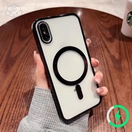 Luxury Clear Casing For iPhone X XR XS Max 7 8 Plus 11 12 Pro Max Ultra Clear Magnetic Wireless Char
