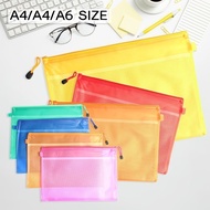A4 A5 Zip Bag Double Layer Document File Waterproof File Organizer Big Capacity Student Stationery
