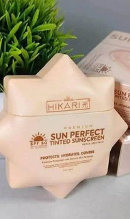 Hikari Sun Perfect Tinted Sunscreen SPF 50 - Protects Hydrates Covers - Star-shaped container with g