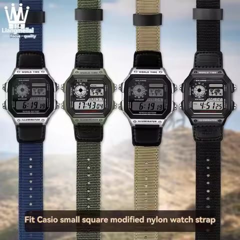 Modified Nylon Canvas Watch Strap for CASIO AE1200 AE-1200 AE1300 AE1500/1000 A158 A159 SGW400 AQ-15